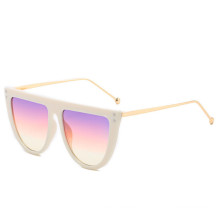 2019 New Fashion Flat Top Half Round Sunglasses Women Men Italy Brand Designer Oversized Sun Glasses Half Frame Shade